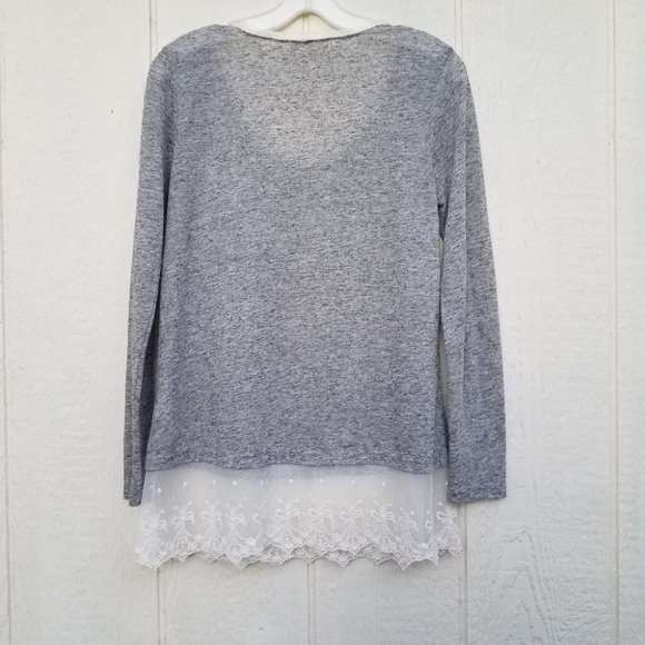 Anthropologie a'reve gray and cream top womens size small - Picture 3 of 3